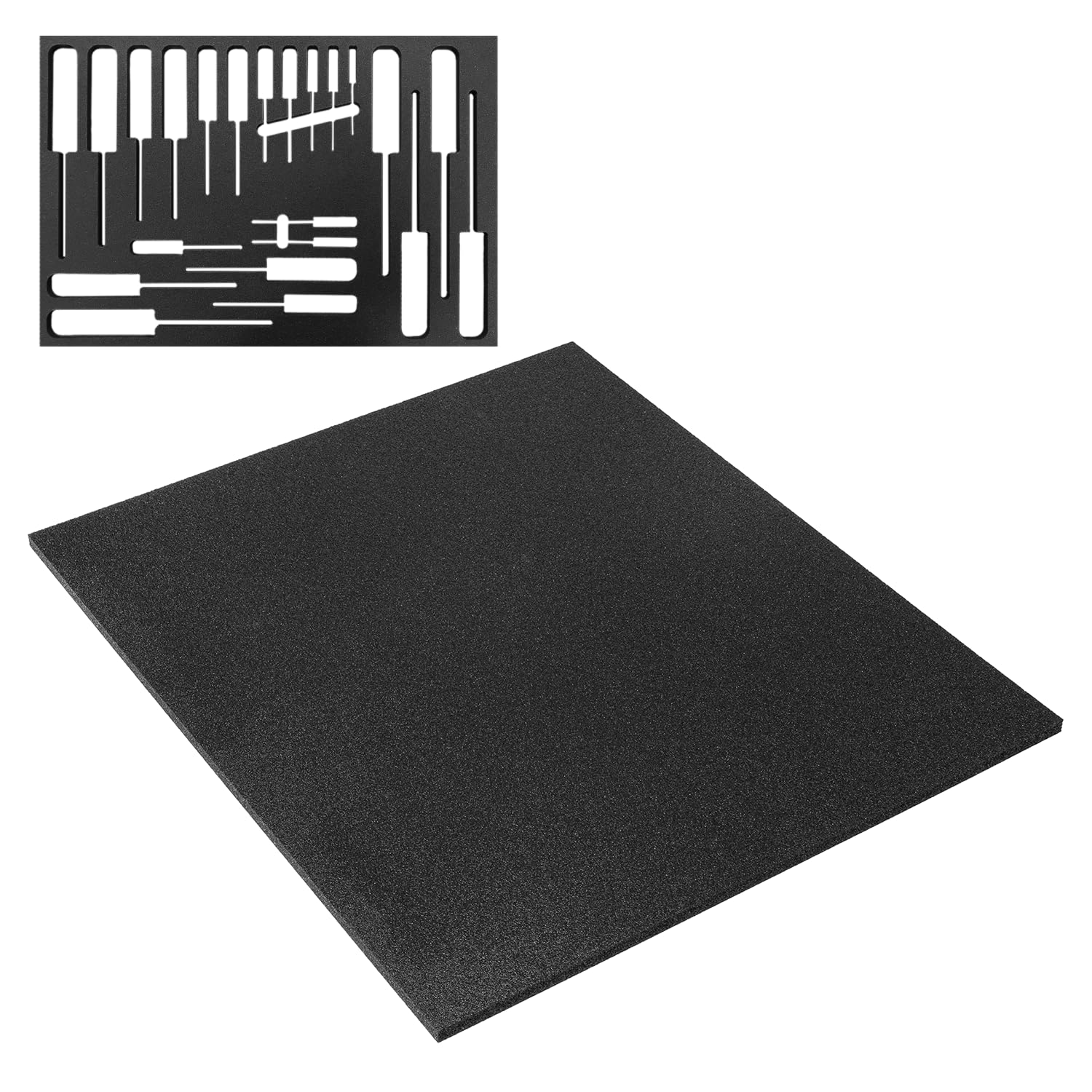 5S Lean Tool Box Foam Organizer - 1/2 Inch Thick Black Foam Insert (10.625