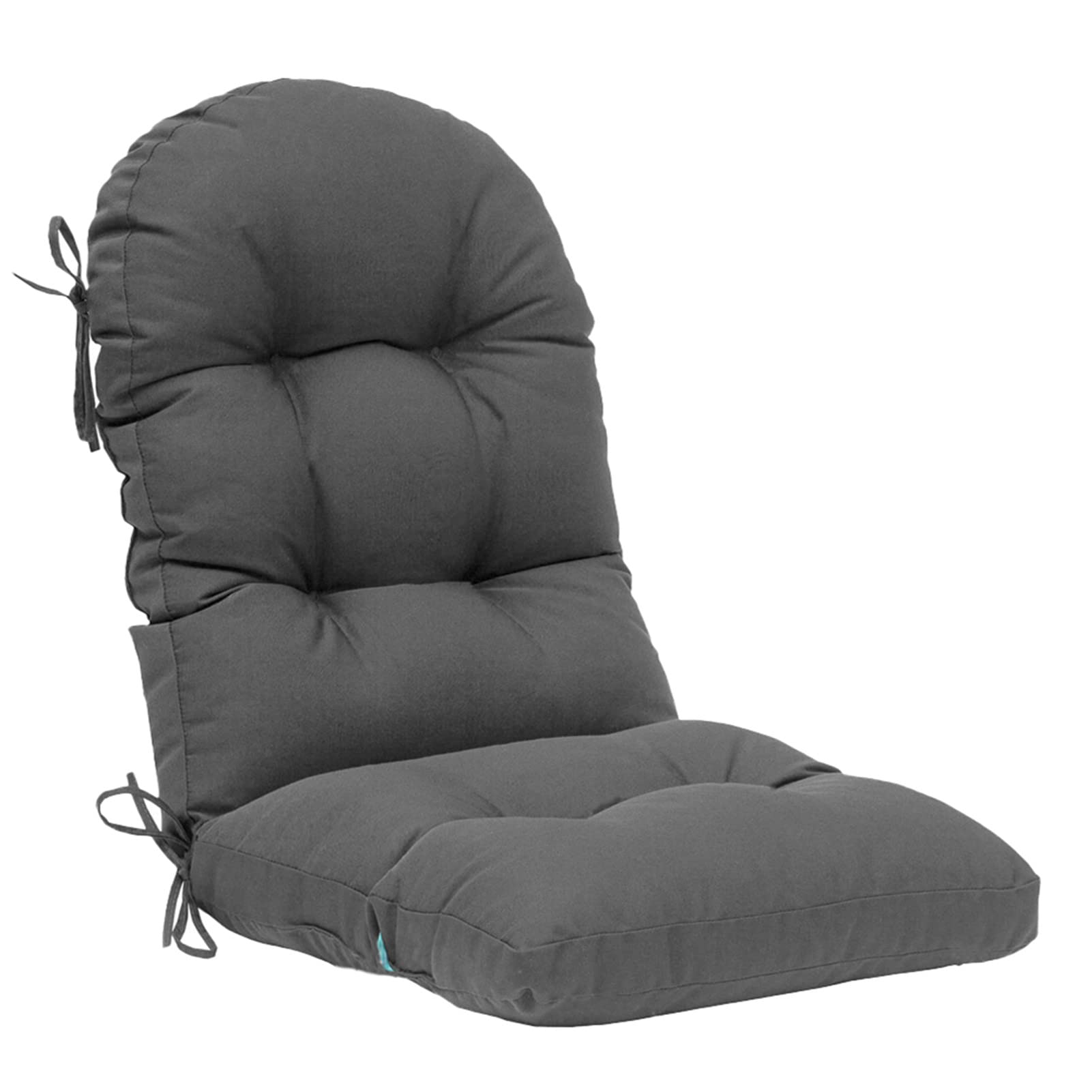QILLOWAY High Back Chair Cushion Set of 2 - All Weather Indoor Outdoor Replacement Cushions for Adirondack & Rocking Chairs - Dark Grey - Perfect for Patio, Deck, Garden & Porch Relaxation