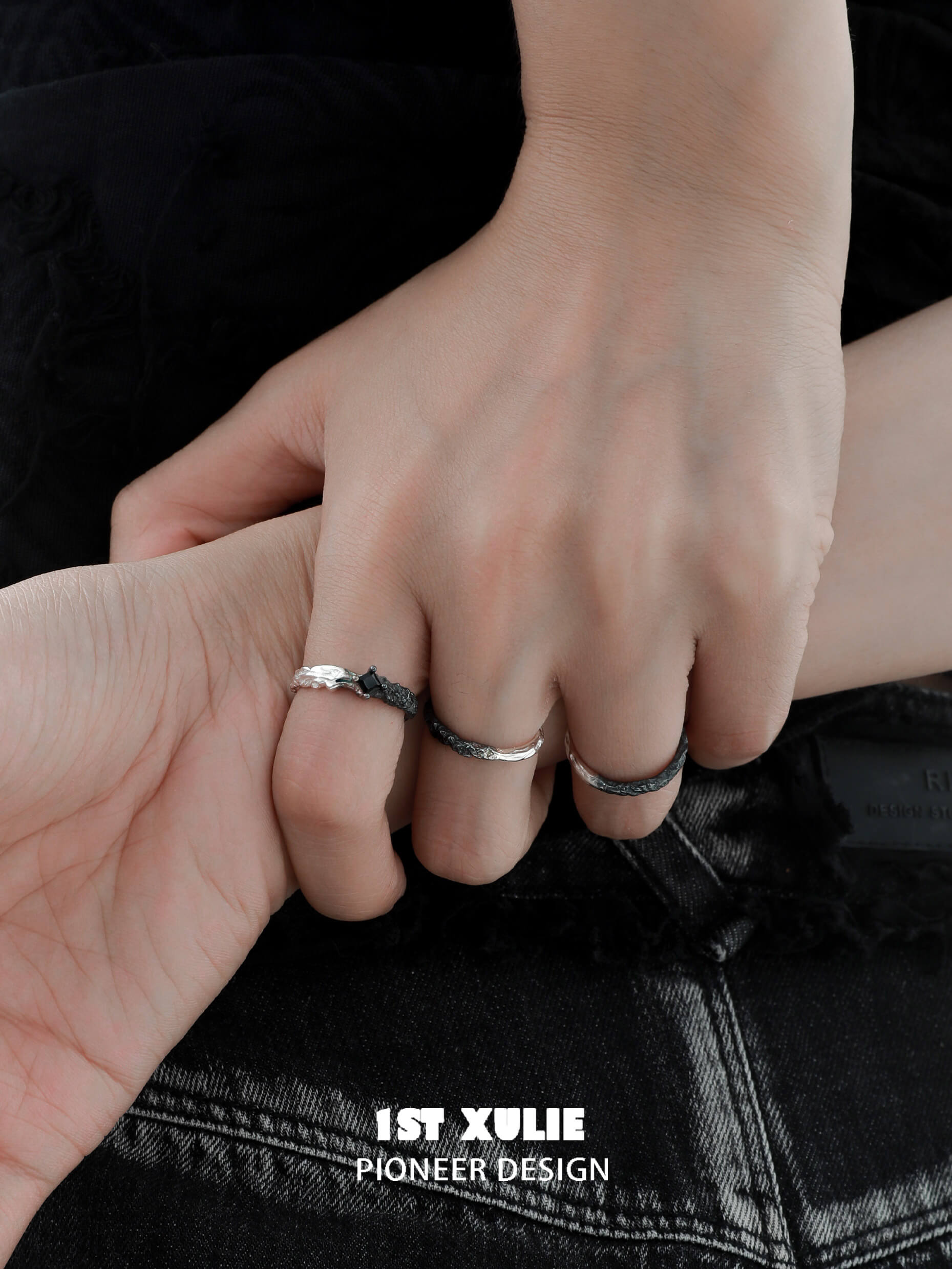 Scorch S925 Sterling Silver Gradient Rings for Women - Elegant Stackable Wedding Bands, Promise Rings & Fashion Jewelry - Perfect for Anniversary Gifts, Valentine's Day & Everyday Wear