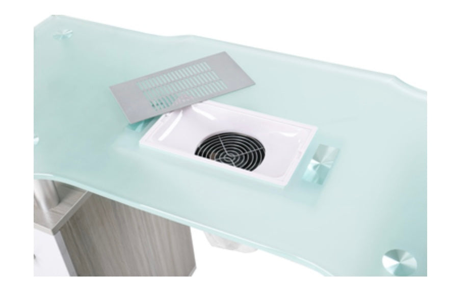 Professional Manicure Table for Nail Salon - Portable & Adjustable Nail Technician Table with LED Light & Storage Drawer - Perfect for Home, Salon, or Spa Use