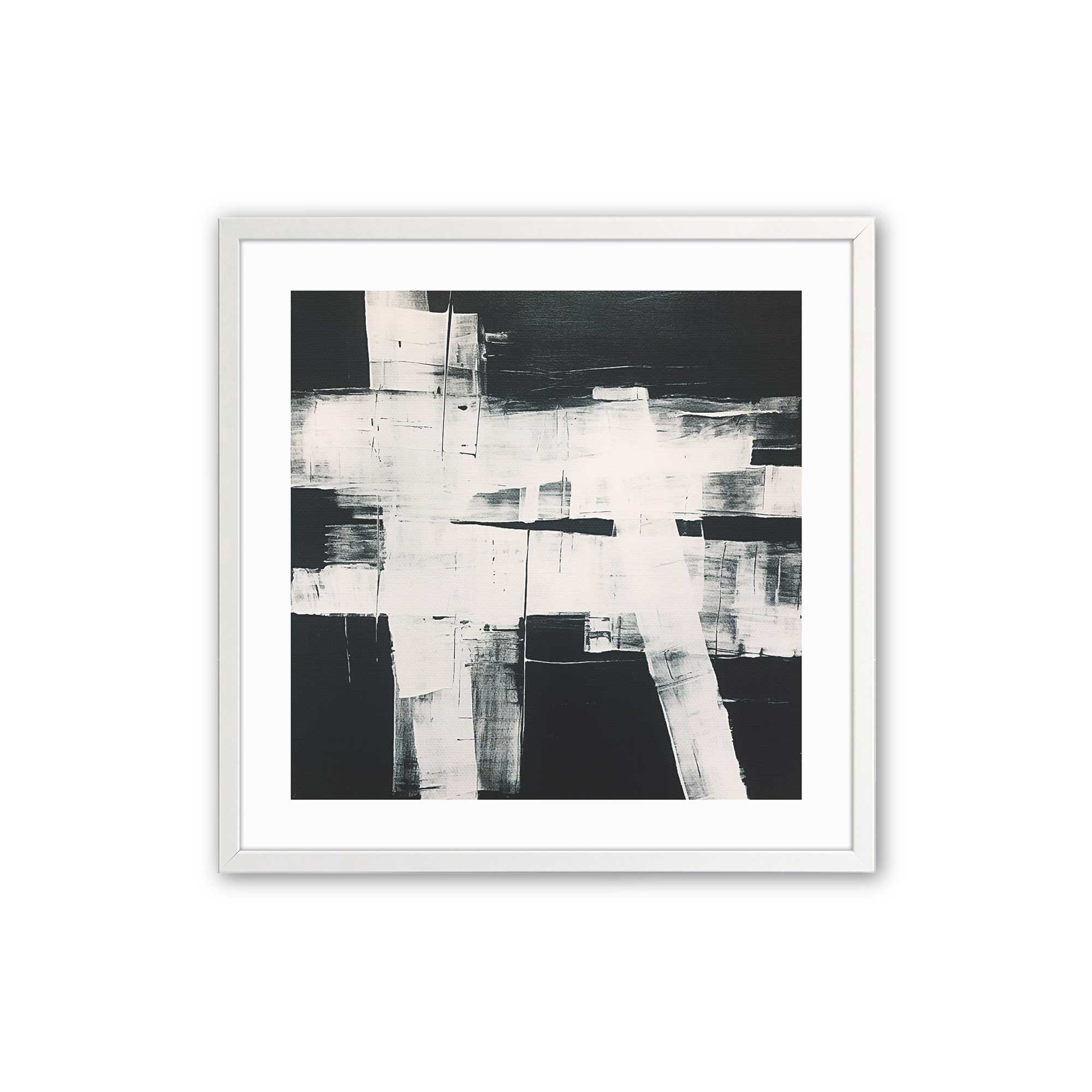 Eclipsed Onyx Tangle - Set of 2 Premium Art Prints for Wall Decor | Modern Abstract Black & White Artwork for Living Room, Bedroom & Office