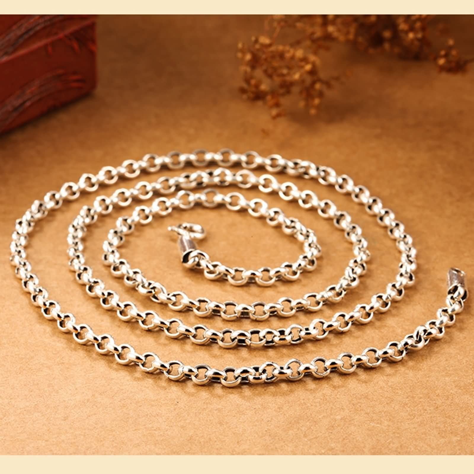 Men's Gothic Chain Necklace - 3mm Sterling Silver Link Necklace, 18 Inch for Men | Perfect for Casual Wear, Layering & Gifts