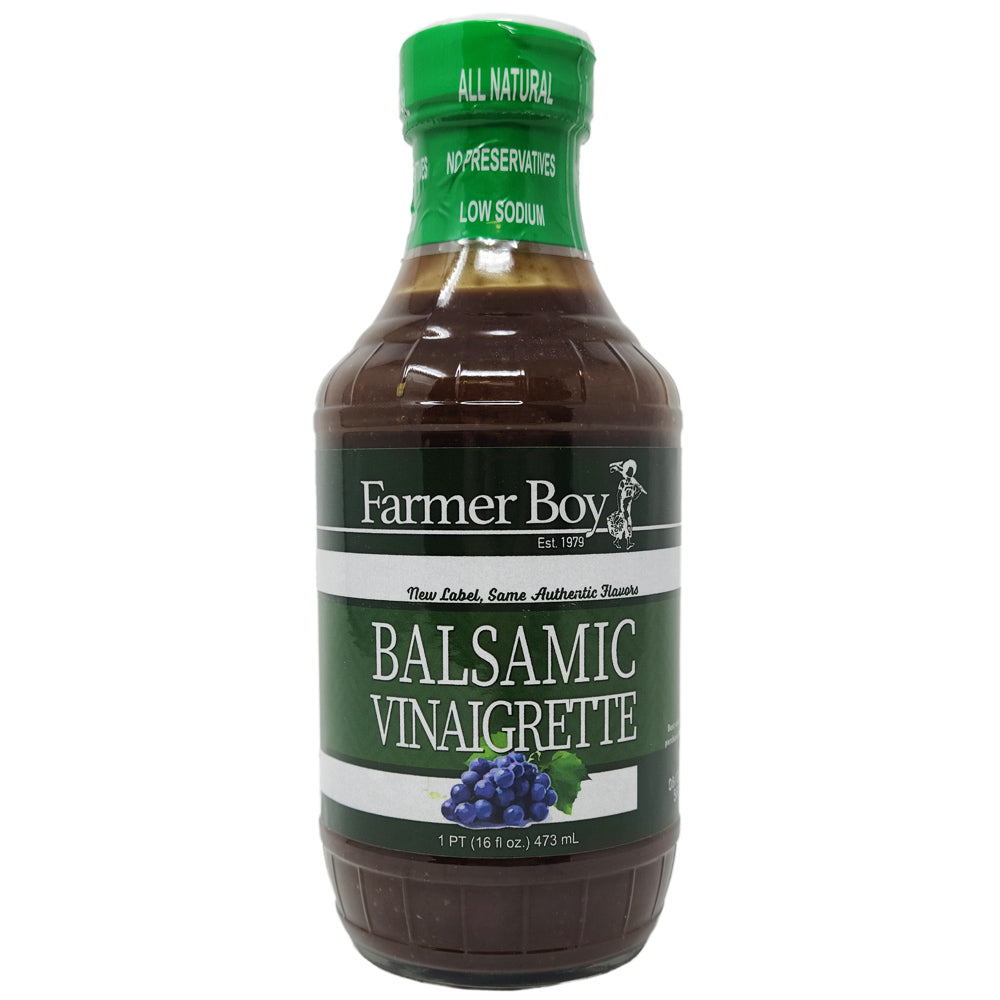 Organic Farmer Boy Balsamic Vinaigrette Dressing - 16oz Bottle, Gluten-Free & Vegan Salad Dressing for Healthy Eating - Perfect for Salads, Marinades & Dipping