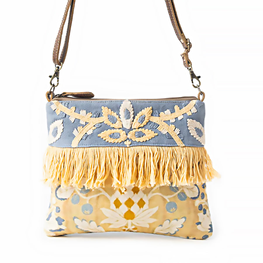 Monique Embroidered Crossbody Bag for Women - Stylish Floral Pattern Shoulder Purse - Perfect for Daily Use, Travel & Shopping