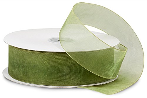 Premium MOSS Simply Sheer Organza Ribbon - 1.5 Inch x 100 Yards, 100% Nylon, 5-Pack Bundle - Perfect for Gift Wrapping, Wedding Decorations, DIY Crafts & Party Favors
