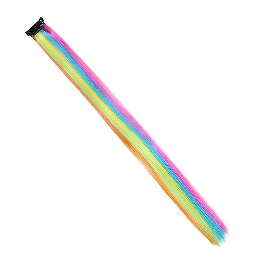 Vibrant Multicolor Hair Extensions & Highlights for Girls - 20g Pack of 1 | Perfect for Cosplay, Theme Parties, Halloween Costumes & Kids Fashion Styling
