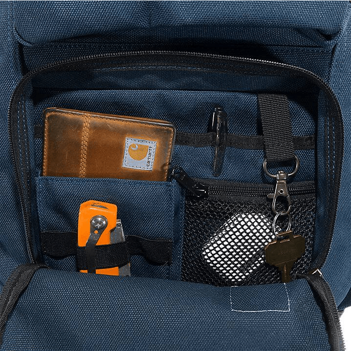 28L Dual Compartment Backpack for Travel & Work - Navy Blue Water-Resistant Laptop Backpack - Perfect for Commuting, Hiking & College Students