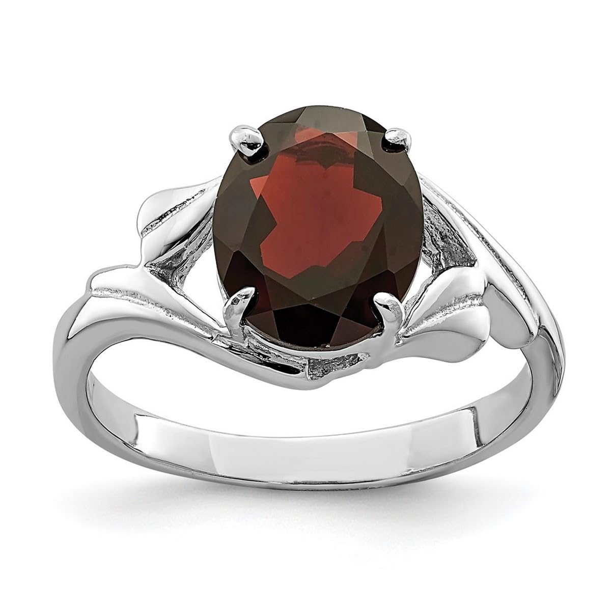 925 Sterling Silver Garnet Ring for Women - 3mm Wide Solid Polished Gemstone Jewelry | Perfect for Weddings, Anniversaries & Everyday Elegance