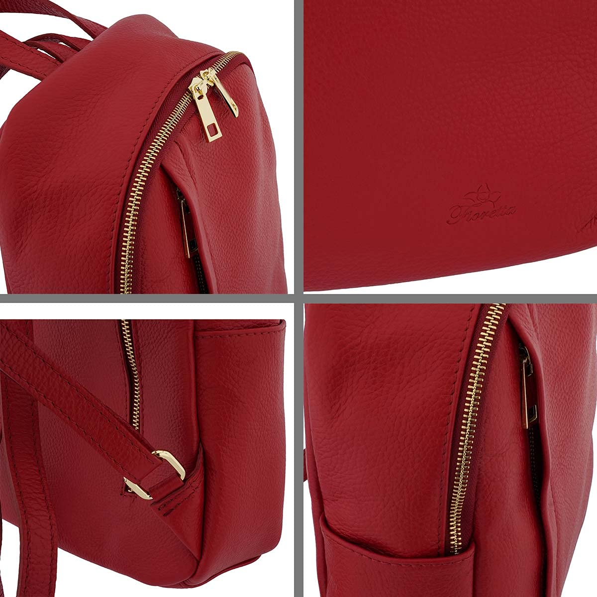 Authentic Italian Genuine Leather Women's Backpack Purse - Stylish Travel Bag for Women (Red) | Perfect for Work, College & Weekend Getaways