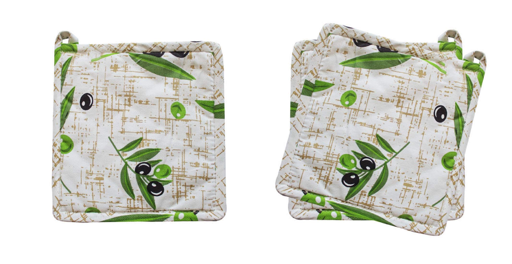 AIRWILL 100% Cotton Kitchen Pot Holders (Pack of 3) - Heat Resistant Oven Mitts for Cooking, Baking & Grilling - Perfect for Hot Pans, Pots & Dishes