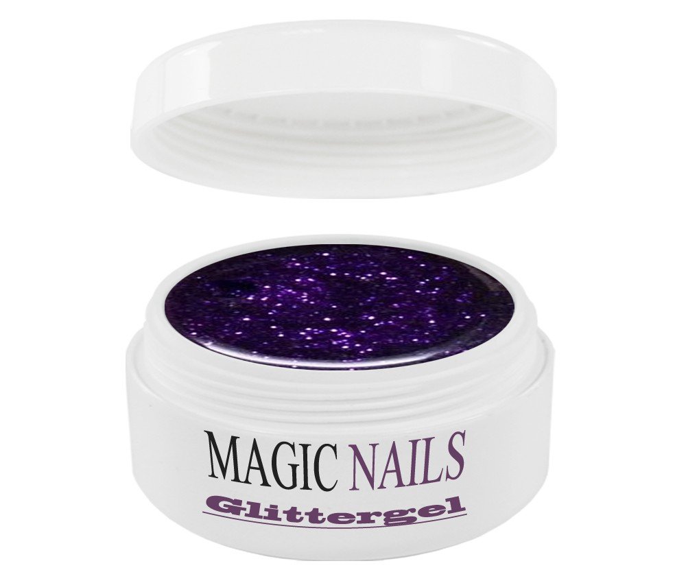 Magic Nails Glitter Gel Polish - Shimmery Purple Nail Art Kit (24 Colors, 5ml Each) for DIY Manicure, Salon & Party Nail Designs