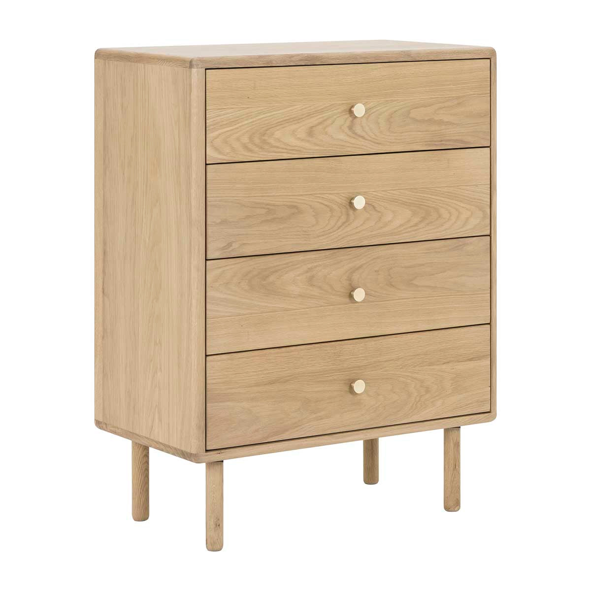 Antique Brass 4-Drawer Chest - Vintage Storage Cabinet for Bedroom, Living Room & Office Organization | Solid Wood Construction & Elegant Finish