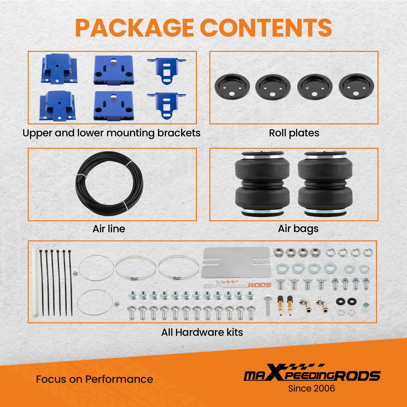 maXpeedingrods 5000 lbs Rear Air Suspension Bags Kit for Dodge Ram 1500 Standard 4WD (2019-2025) - Heavy Duty Air Spring Replacement - Perfect for Towing, Off-Roading & Load Leveling