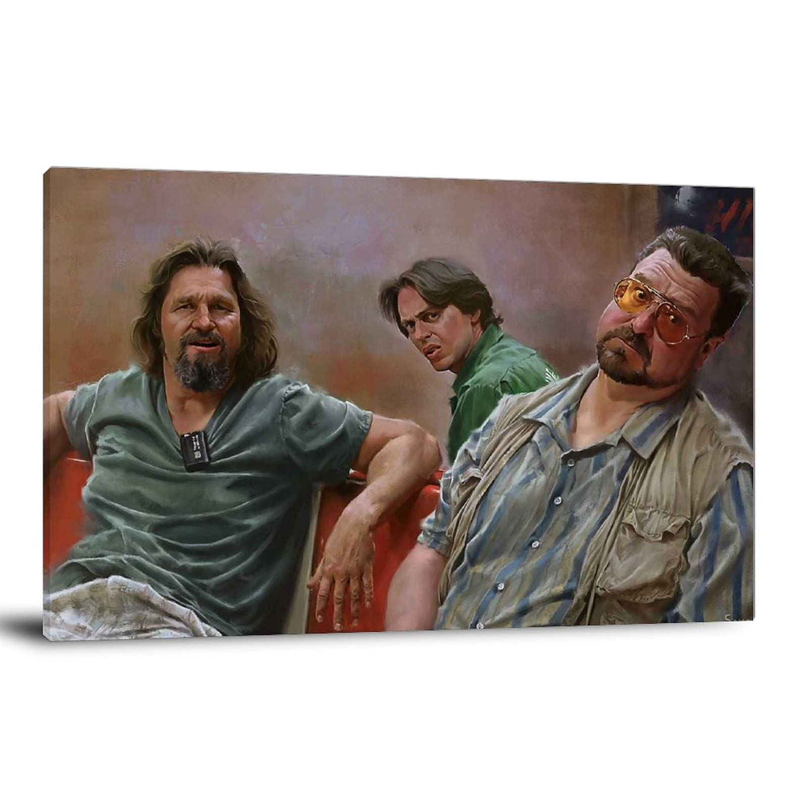 FINDEMO The Big Lebowski Movie Poster - The Dude Canvas Wall Art Decor 24x36 Inch (60x90cm) - Vintage Film Poster for Living Room, Bedroom & Man Cave Decor