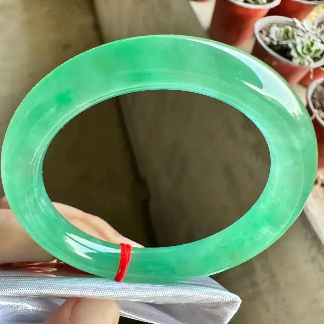 Natural Emerald Green Jade Bracelet - Handcarved Jadeite Bangle for Women - Rare & Fine Jewelry - Perfect for Gifts, Weddings & Special Occasions