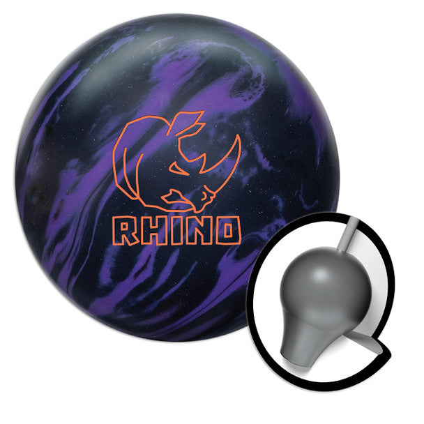 Brunswick Rhino Bowling Ball - Purple & Black | High Performance Reactive Resin Coverstock | Perfect for League Play & Casual Bowling