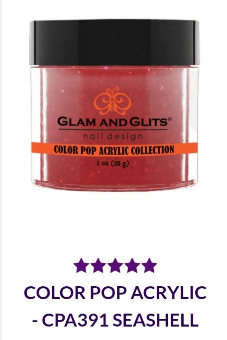 GLAM AND GLITS COLOR POP COLLECTIONS CPA391 - 1 oz Nail Polish in SEASHELL Shade | Perfect for Summer Nails, Manicures & Pedicures