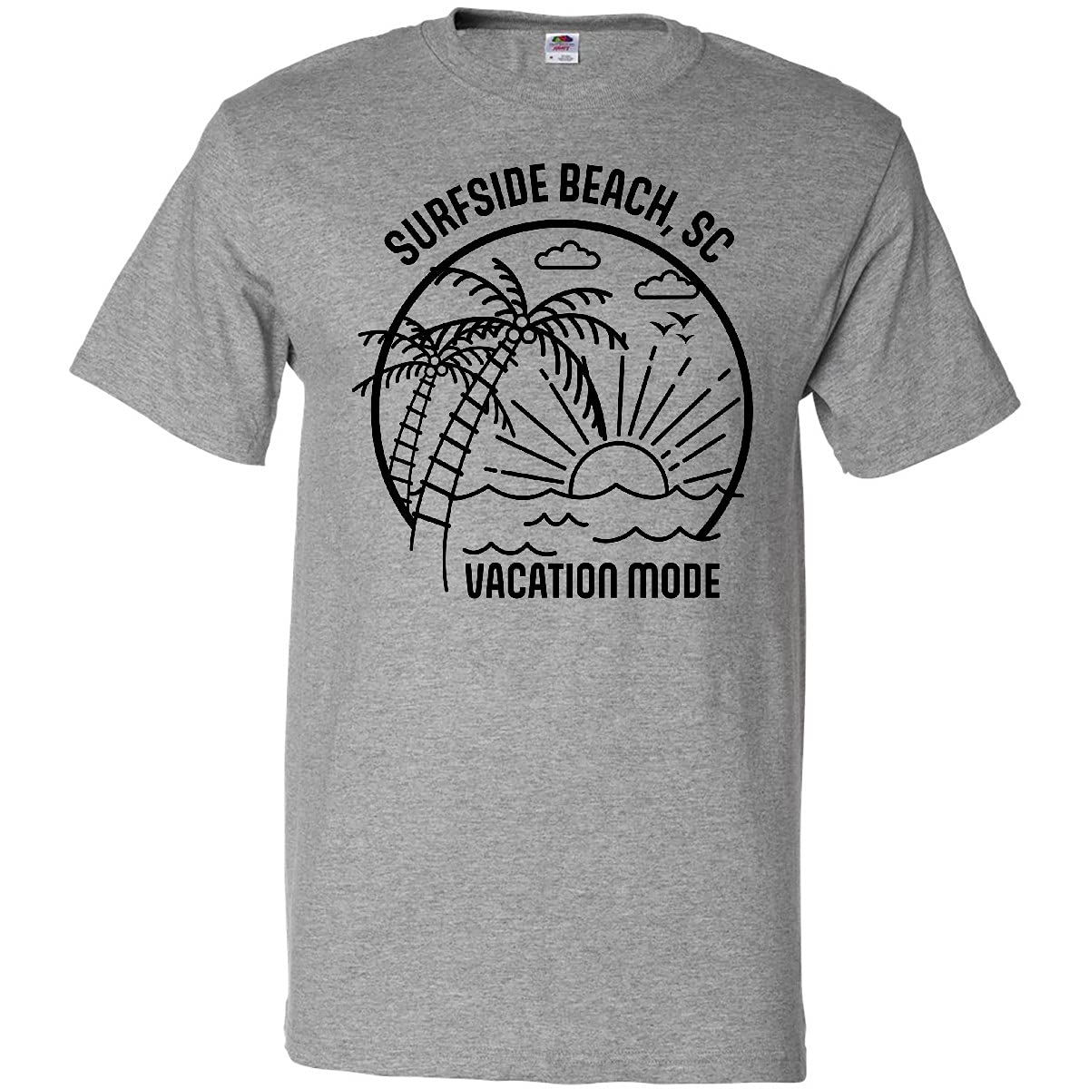 Inktastic Summer Vacation Mode Surfside Beach South Carolina Graphic T-Shirt for Men & Women - Casual Beachwear, Surfing, Travel & Relaxation