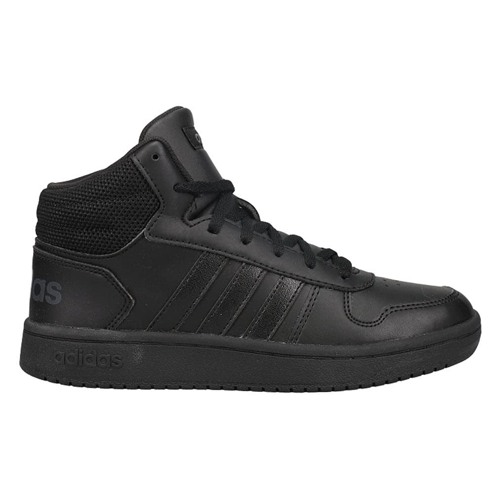 adidas Women's Hoops 2.0 Mid High Sneakers - Black Casual Basketball Shoes Size 8.5 M for Running, Gym Workouts & Street Style Fashion