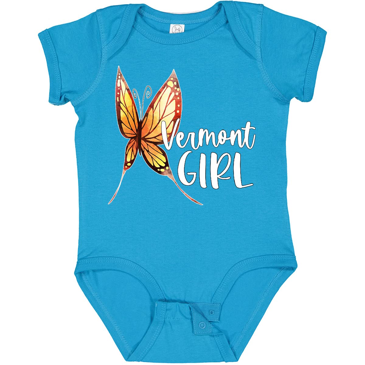 Inktastic Vermont Girl Butterfly Baby Bodysuit - Cute & Comfortable Infant Onesie for Boys & Girls - Perfect for Playdates, Photo Shoots & Everyday Wear