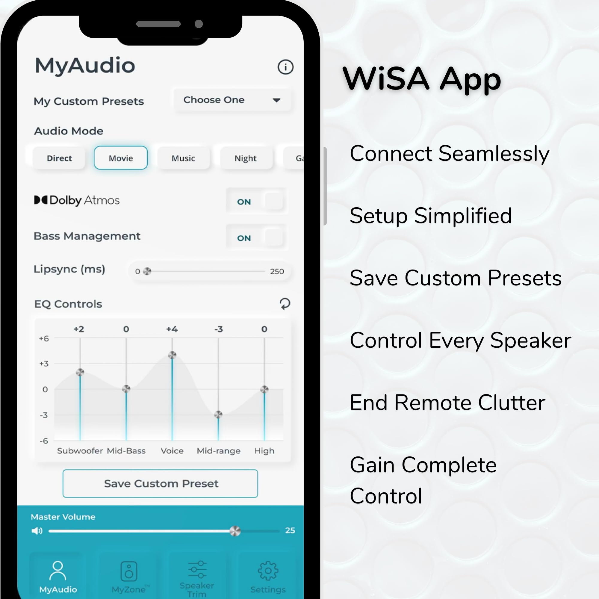 WiSA SoundSend Wireless Audio Transmitter for Smart TVs - 8-Channel 24-bit 48/96kHz Hi-Res Audio - Auto Connect with WiSA Speakers (Sold Separately) - Perfect for Home Theater & Gaming Setup