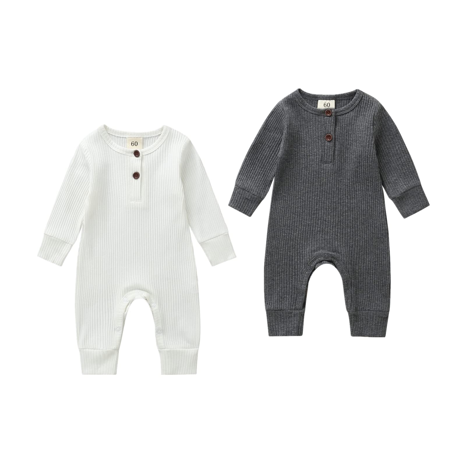 Kuriozud Unisex Baby Romper - Soft Cotton Button-Up Bodysuit for Newborns & Infants (0-24 Months) | Perfect for Playtime, Photo Shoots & Everyday Wear