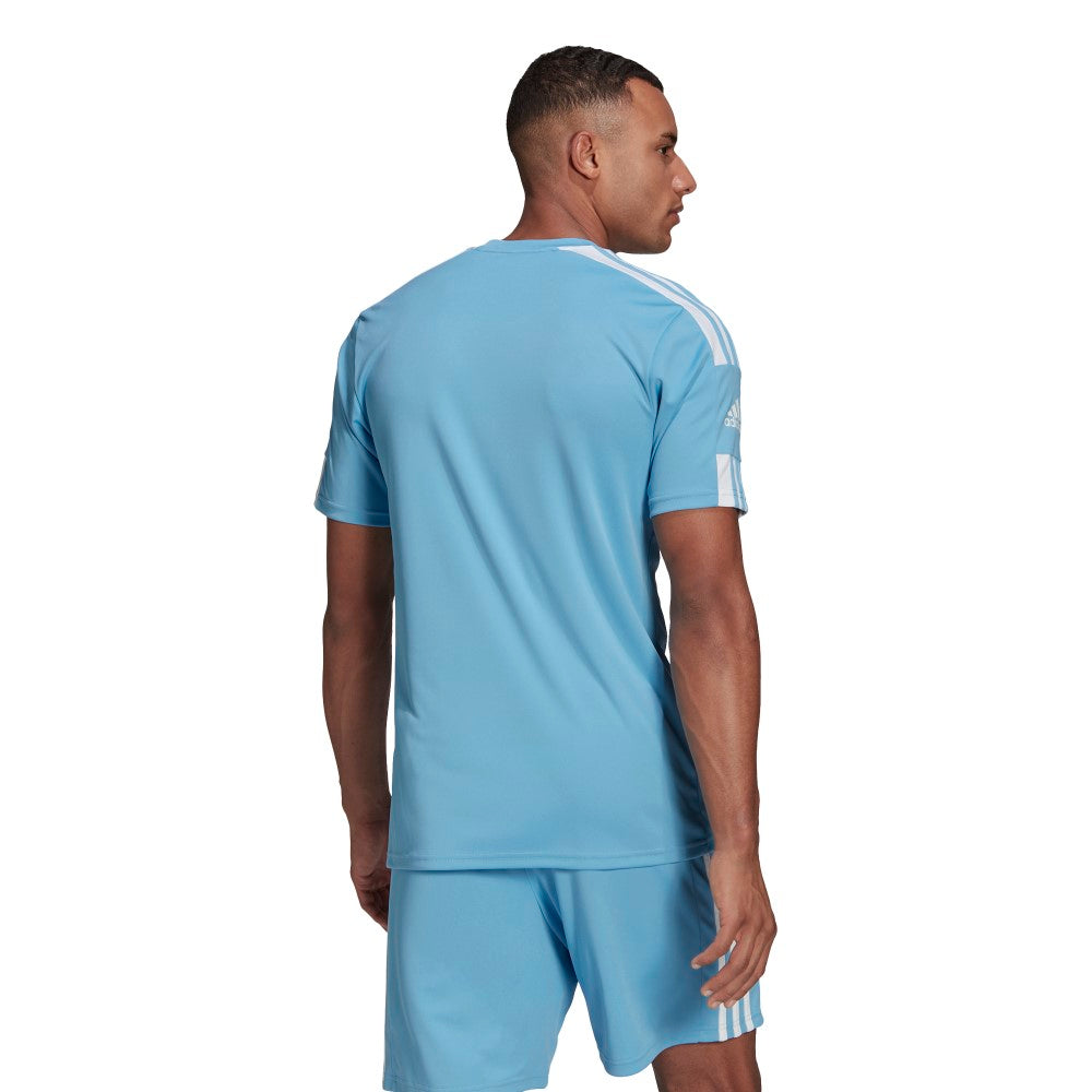 Adidas Adult Squadra 21 Soccer Jersey - Light Blue/White - Breathable Performance Shirt for Men's Football Training & Match Play
