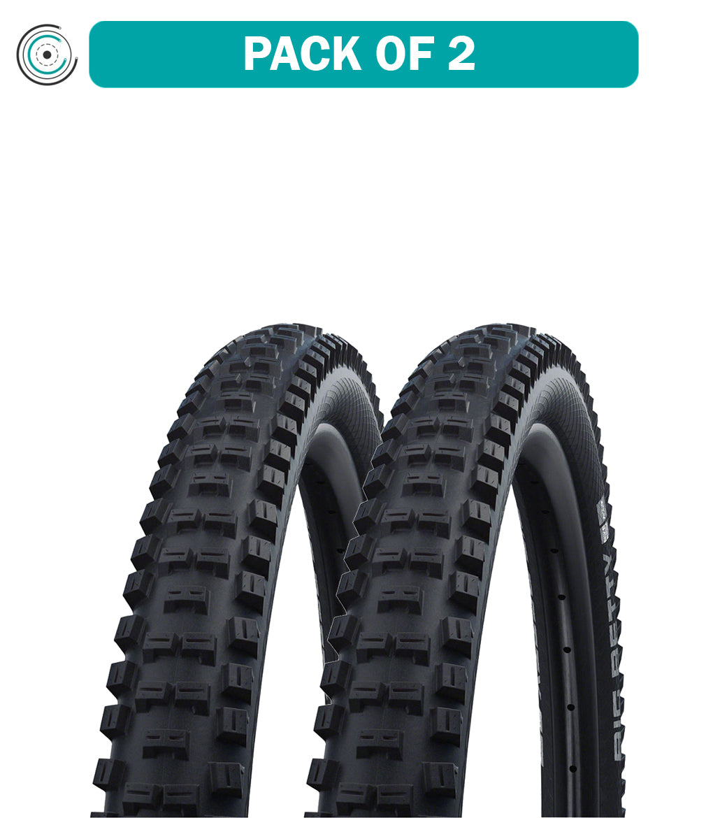 2 Pack Schwalbe Big Betty MTB Tires 27.5 x 2.4 Inch Clincher Wire Bead - Performance Line Mountain Bike Tires for Trail & Enduro Riding (11159151) - Perfect for Off-Road Adventures and Rough Terrain Cycling