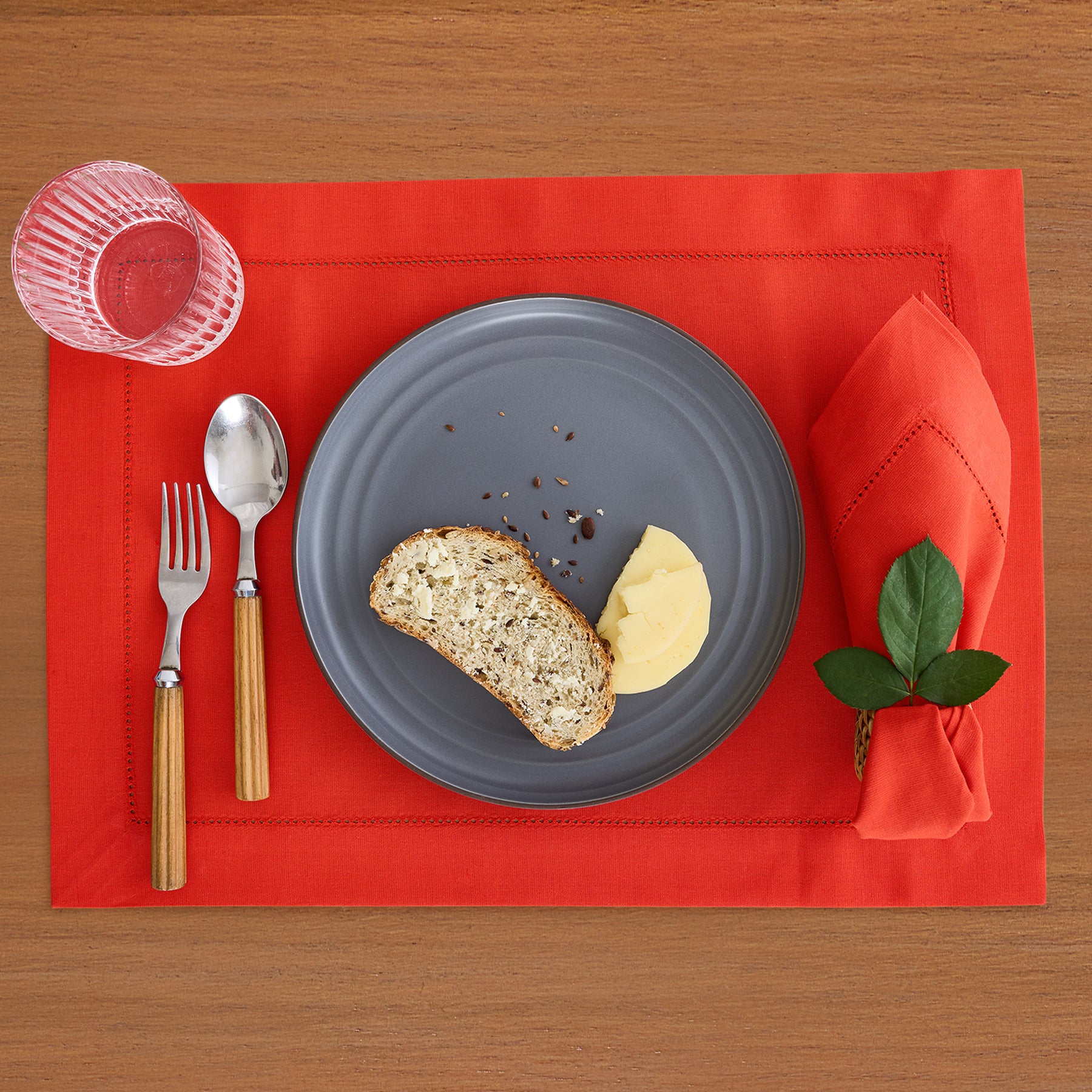 Premium Cotton Linen Hemstitch Placemats Set of 4 - Elegant Table Decor for Dining Room, Kitchen, and Party Settings