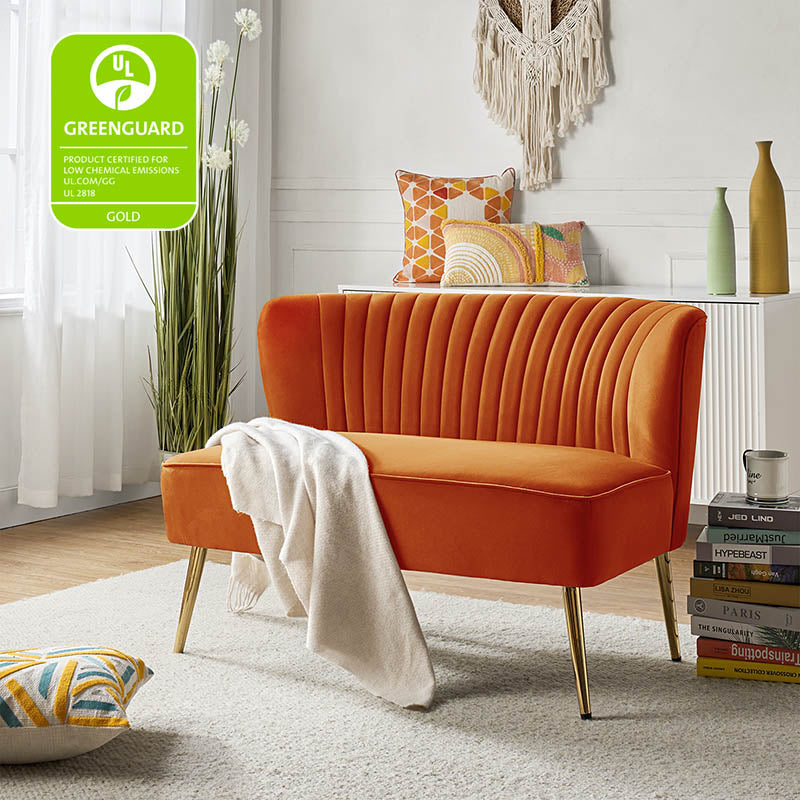 Bariana Velvet Loveseat - Soft & Luxurious Small Couch for Living Room, Bedroom, or Office - Perfect for Cozy Seating & Home Decor