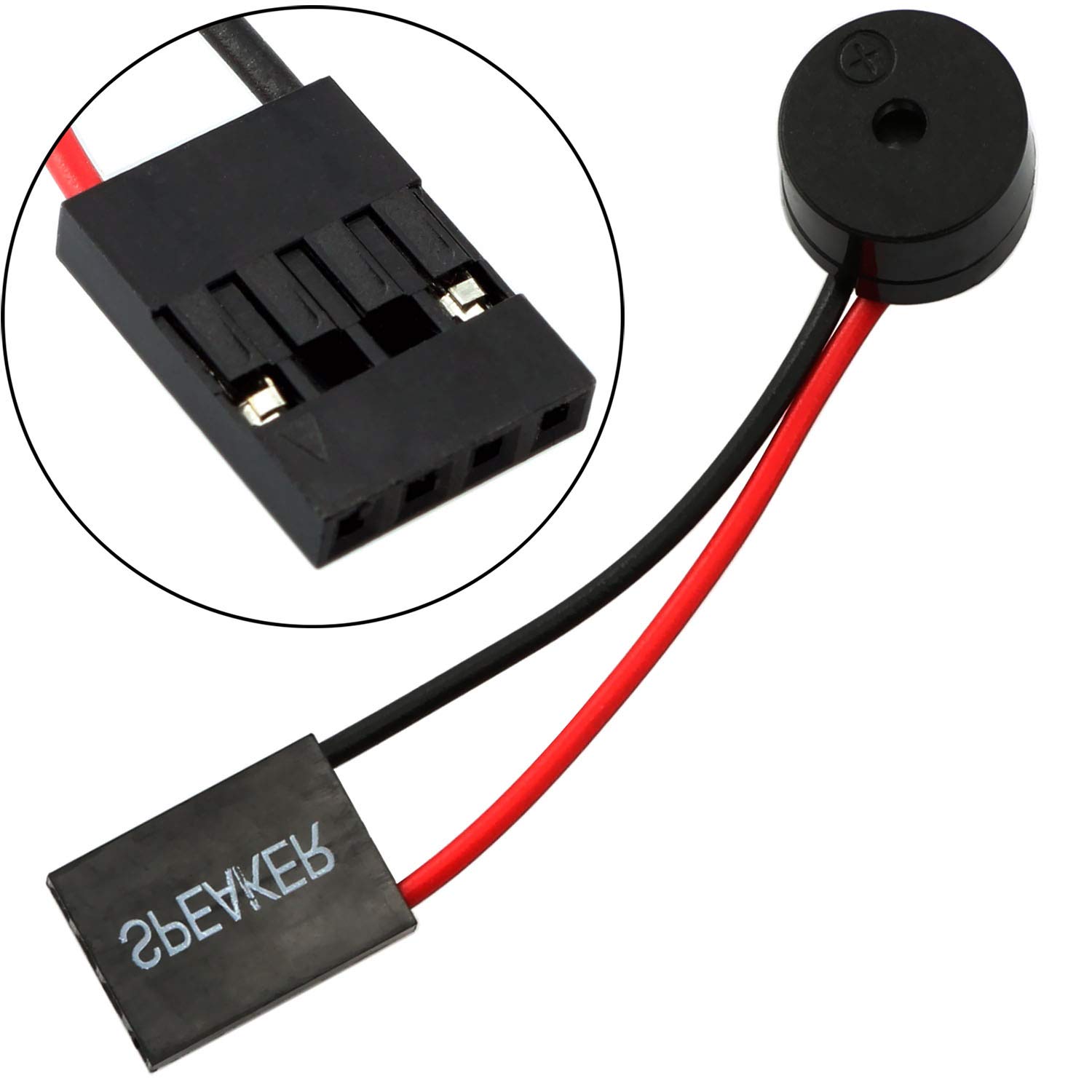 2-Pack PC Motherboard Mini Plug Speaker - Desktop Computer Case Internal BIOS Beep Alarm Buzzer for DIY Builds & Troubleshooting (Ideal for PC Assembly, System Diagnostics & Hardware Testing)