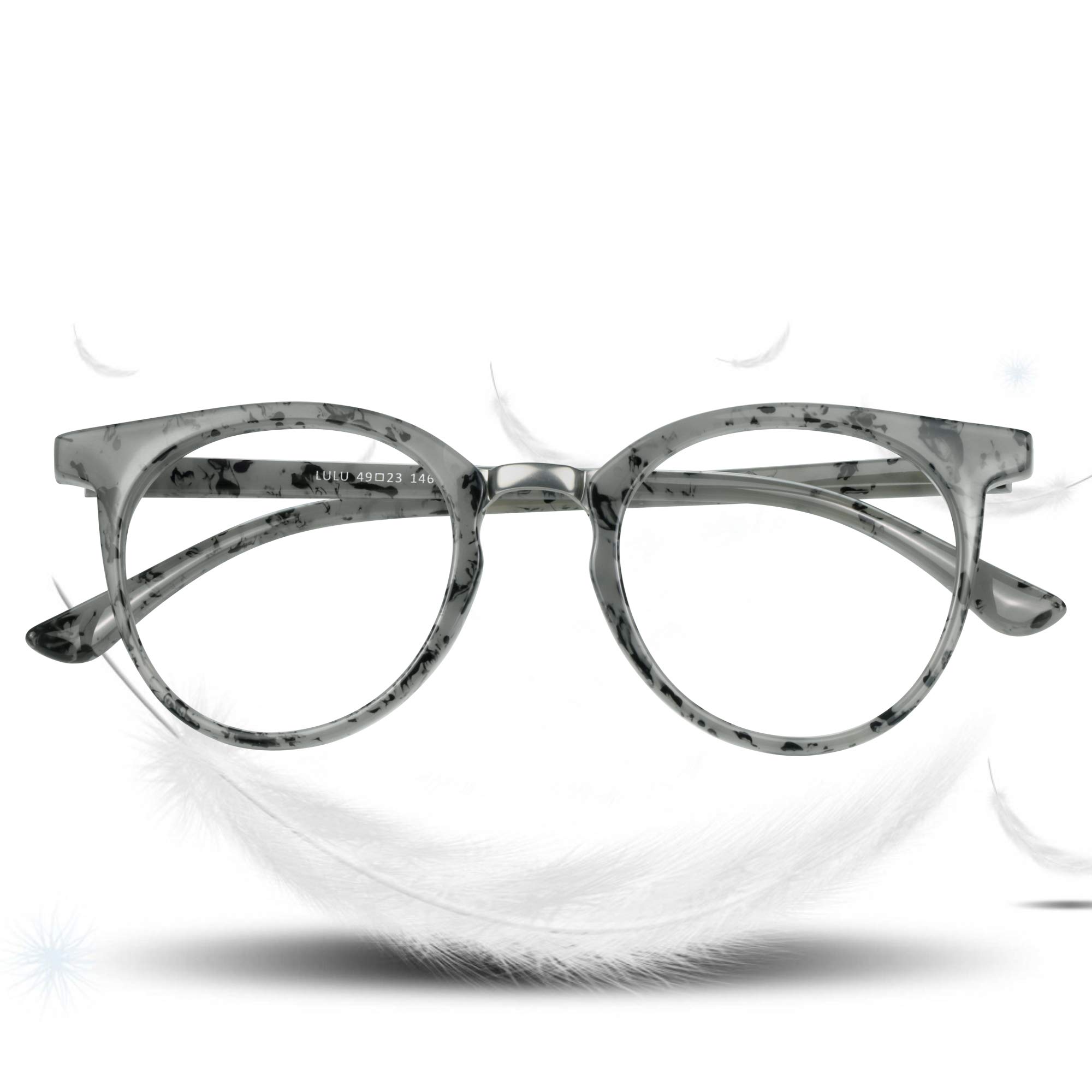 LifeArt Blue Light Blocking Glasses - Anti Eyestrain Computer & Gaming Glasses for Women & Men - Anti Glare UV Protection - Grey Frame +3.25 Magnification - Perfect for Office Work, Screen Time & Night Driving
