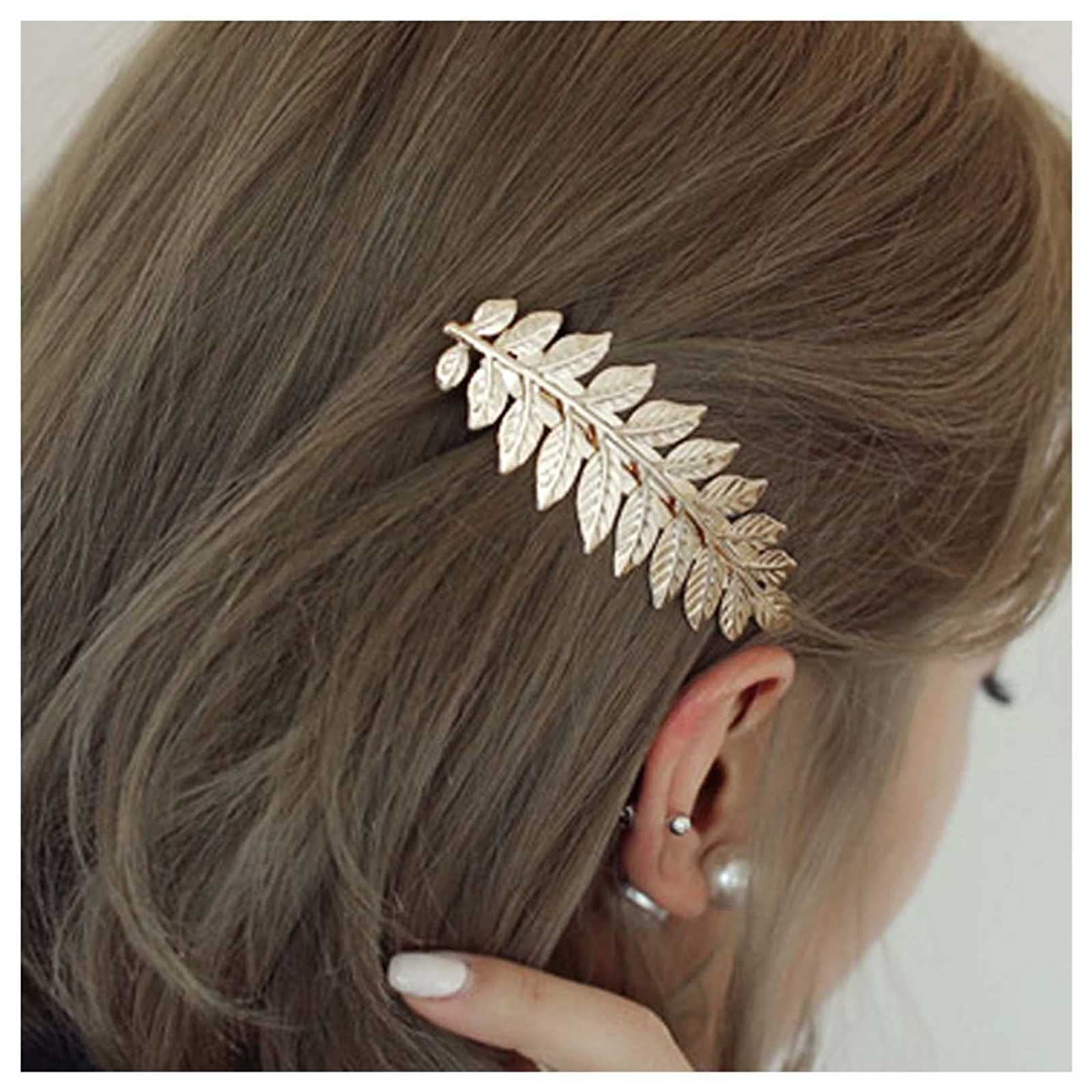 Yheakne Gold Leaf Bridal Hair Comb - Elegant Wedding Headpiece for Bride & Bridesmaids, Perfect for Weddings, Prom & Formal Events