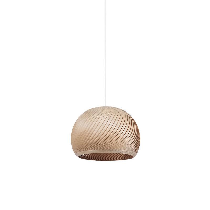 Aurora Whorl Wooden Pendant Light - Handcrafted Natural Wood Ceiling Lamp for Living Room, Bedroom, Dining Room & Kitchen Decor