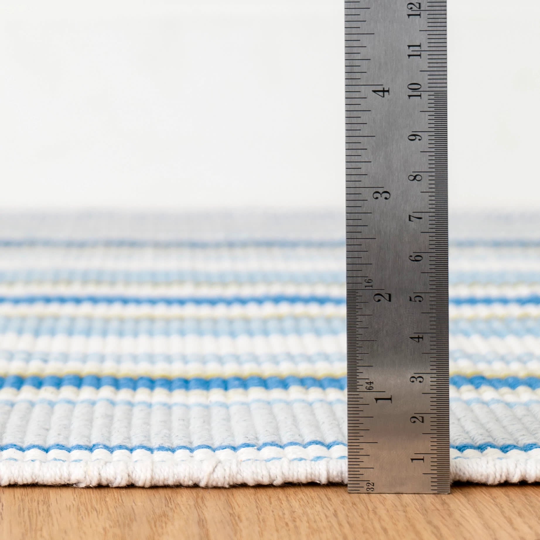 Handwoven Cotton Striped Rug - French Blue | Boho Chic Home Decor for Living Room, Bedroom & Nursery
