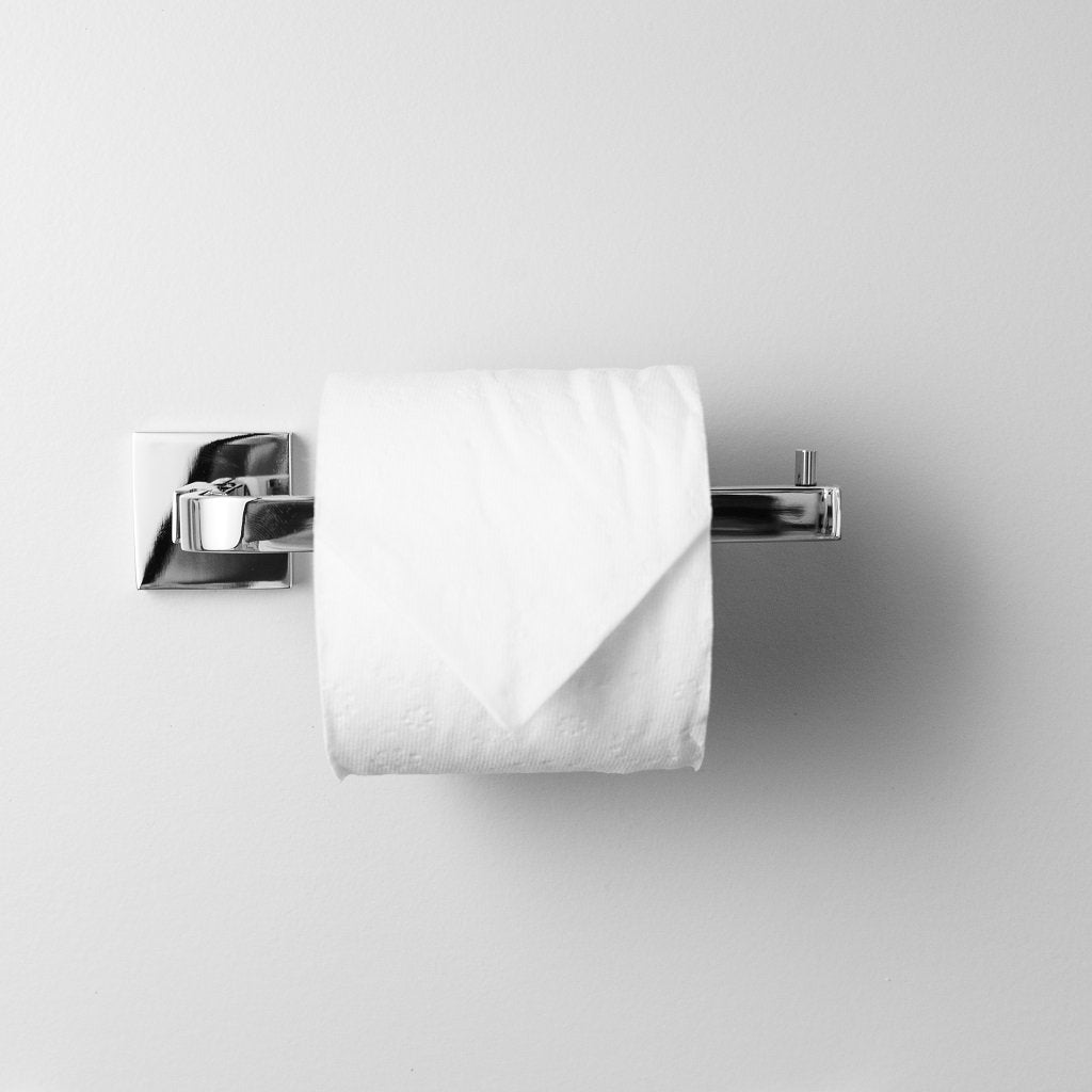 Wall Mounted Line Toilet Paper Holder - 6 Pack in Brass/Polished Chrome - Perfect for Bathroom, Kitchen & RV Organization
