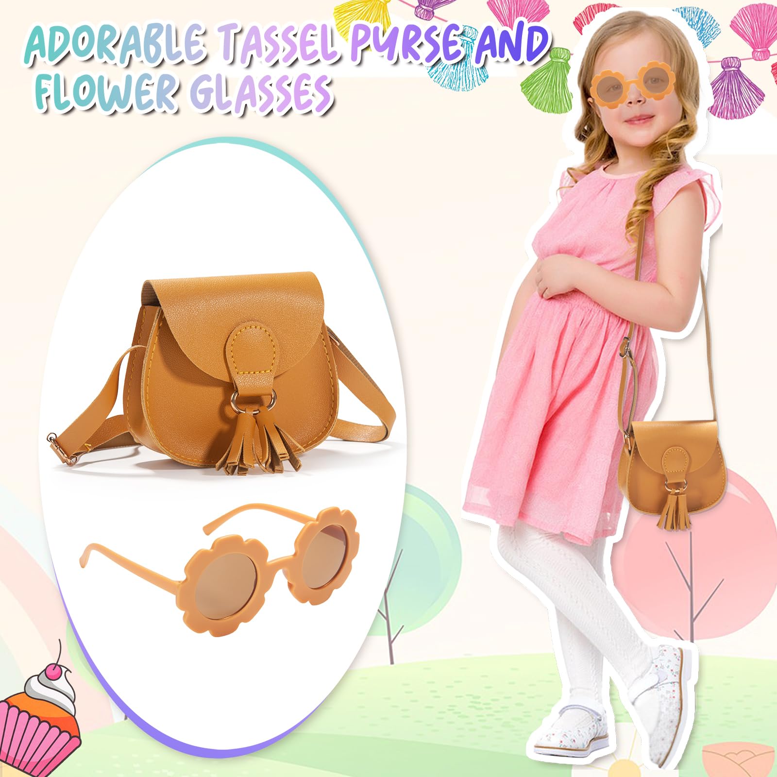 **Girls Crossbody Purse for Kids Age 2-14 | Adjustable Shoulder Bag with Tassel | Cute Toddler Handbag for School, Travel & Playdates**