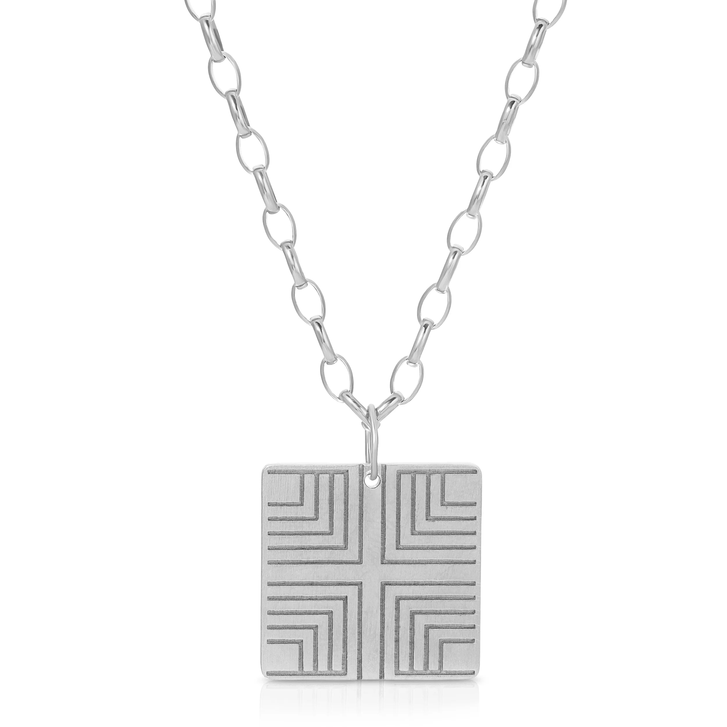 Sincerity Square Necklace - Elegant Sterling Silver Pendant for Women | Perfect Gift for Anniversary, Birthday & Valentine's Day | Everyday Jewelry & Special Occasion Accessory