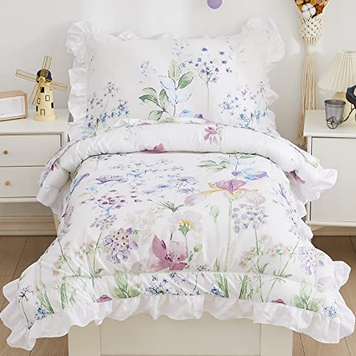 Purple White Watercolor Floral