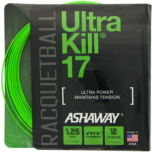 Ashaway UltraKill 17 Racquetball Strings - High-Performance Racquetball String Set for Enhanced Power & Control | Perfect for Tournament Play & Competitive Racquetball Matches