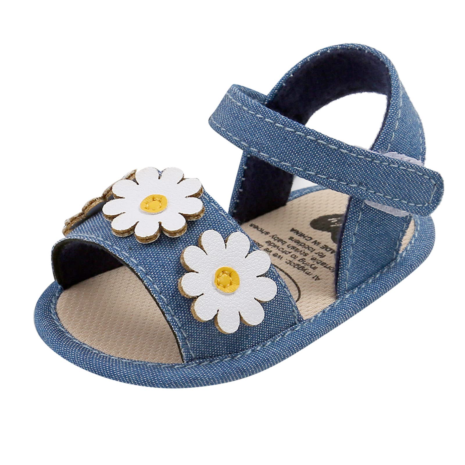 Youmymine 2022 Baby Girls Sandals - Cute Floral Summer Sandals for Toddlers, Non-Slip First Walking Shoes for Outdoor Play, Beach & Park Adventures