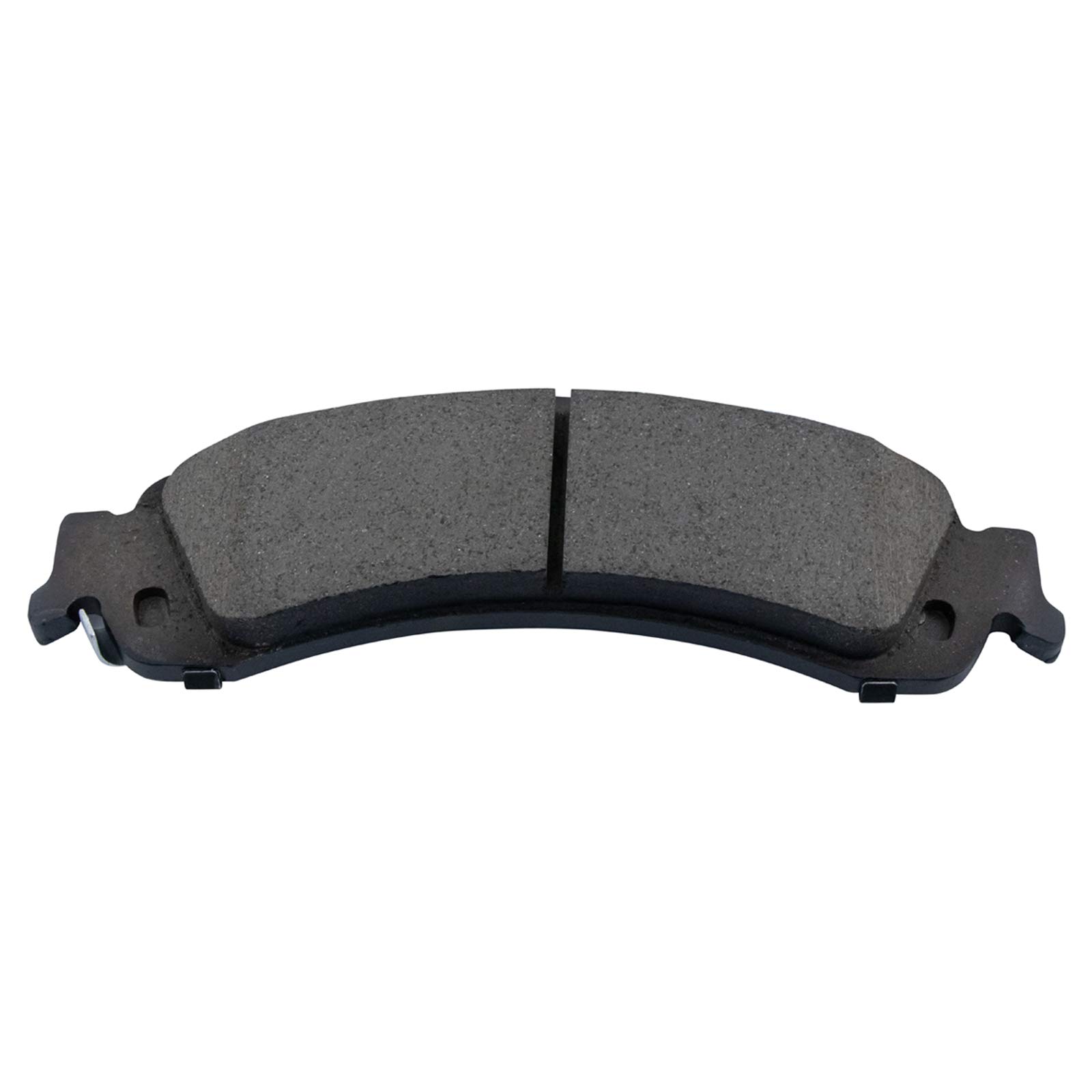 TRQ Rear Ceramic Brake Pads & Rotors Kit with Parking Shoes & Backing Plates for GM Silverado/Sierra 1500/2500/3500 Trucks - Perfect for Heavy-Duty Towing & Off-Road Driving