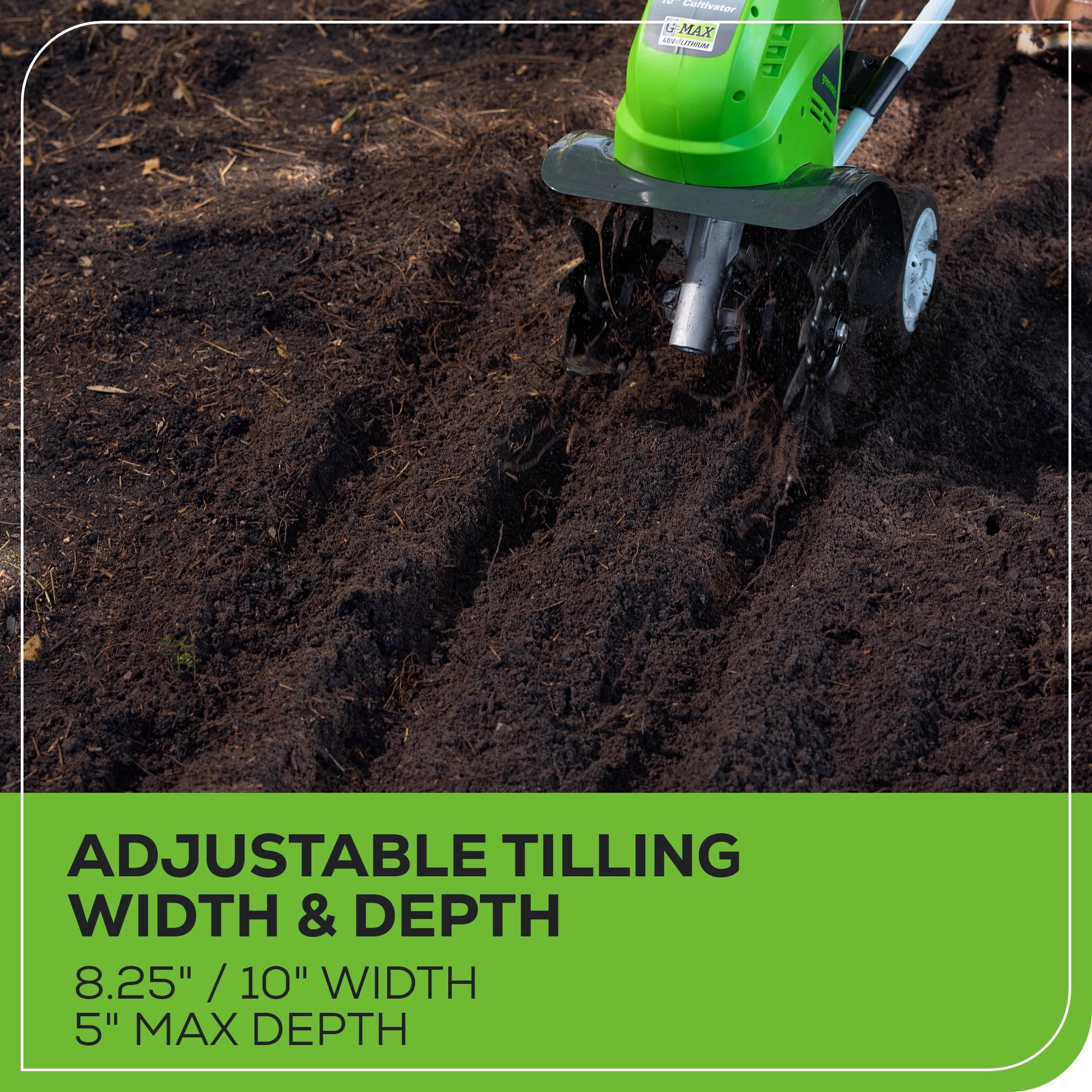 40V 10-Inch Cordless Cultivator & Tiller - Battery Powered Garden Tool for Soil Cultivation | Perfect for Home Gardens, Flower Beds, and Vegetable Patches
