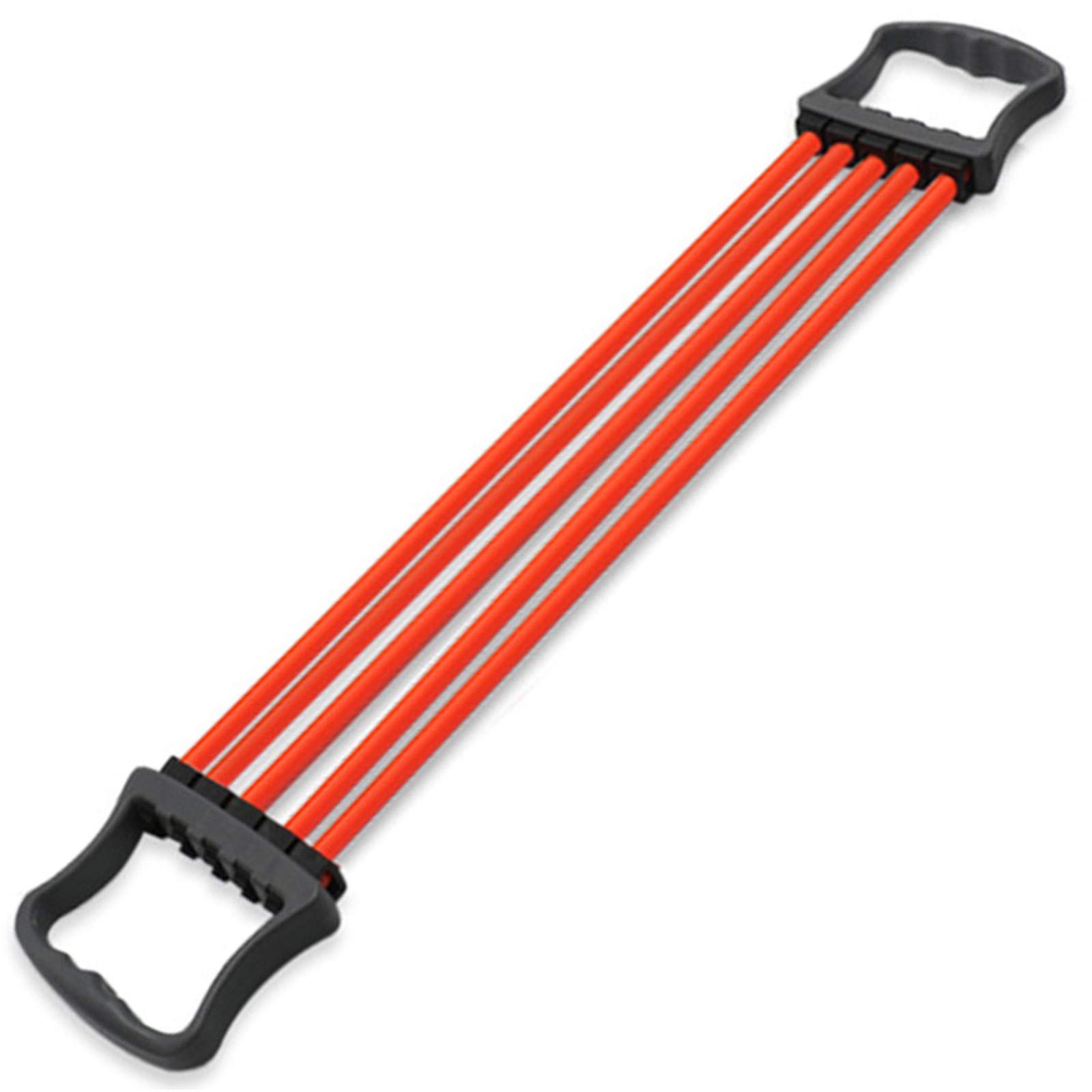 5-Spring Quadruped Crab Chest Expander with Non-Slip Handles - Adjustable Resistance Bands for Arm Strength Training & Upper Body Workout - Perfect for Home Gym, CrossFit, and Physical Therapy (Gray Handle, Orange Tubes)