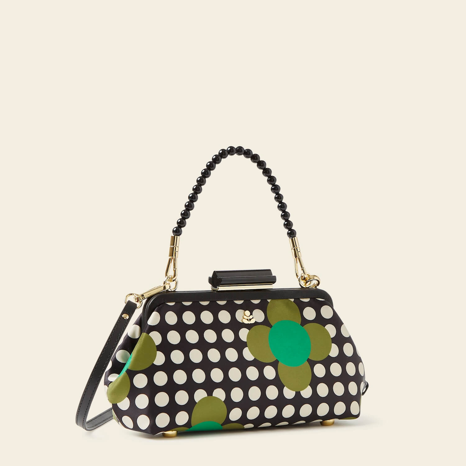 Jenny D Clutch - Elegant Jewel Flower Polka Dot Handbag for Women | Perfect for Parties, Weddings & Evening Events