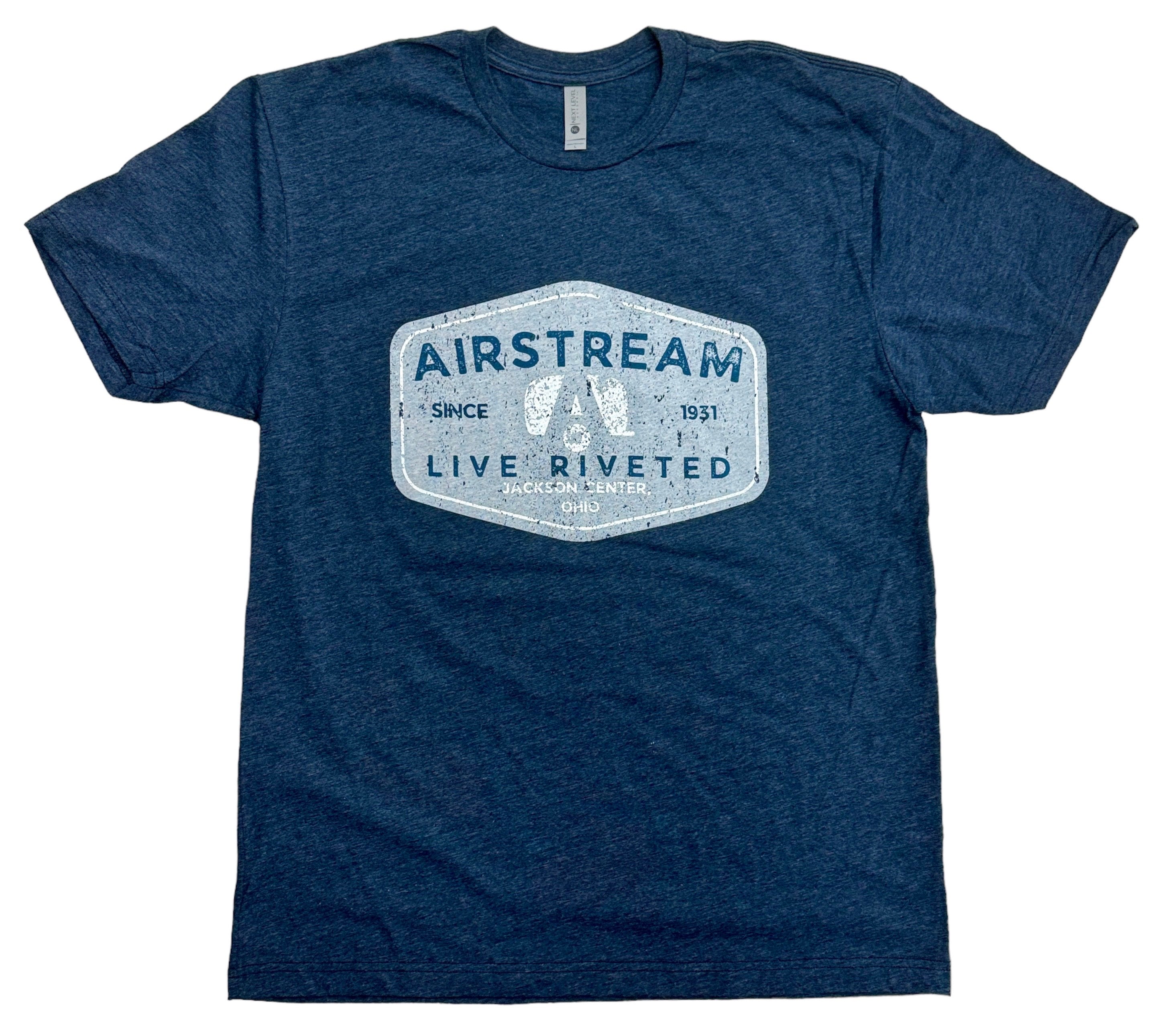 Live Riveted Short Sleeve T-Shirt for Men - Comfortable Blue Casual Tee - Perfect for Everyday Wear, Gym & Outdoor Activities