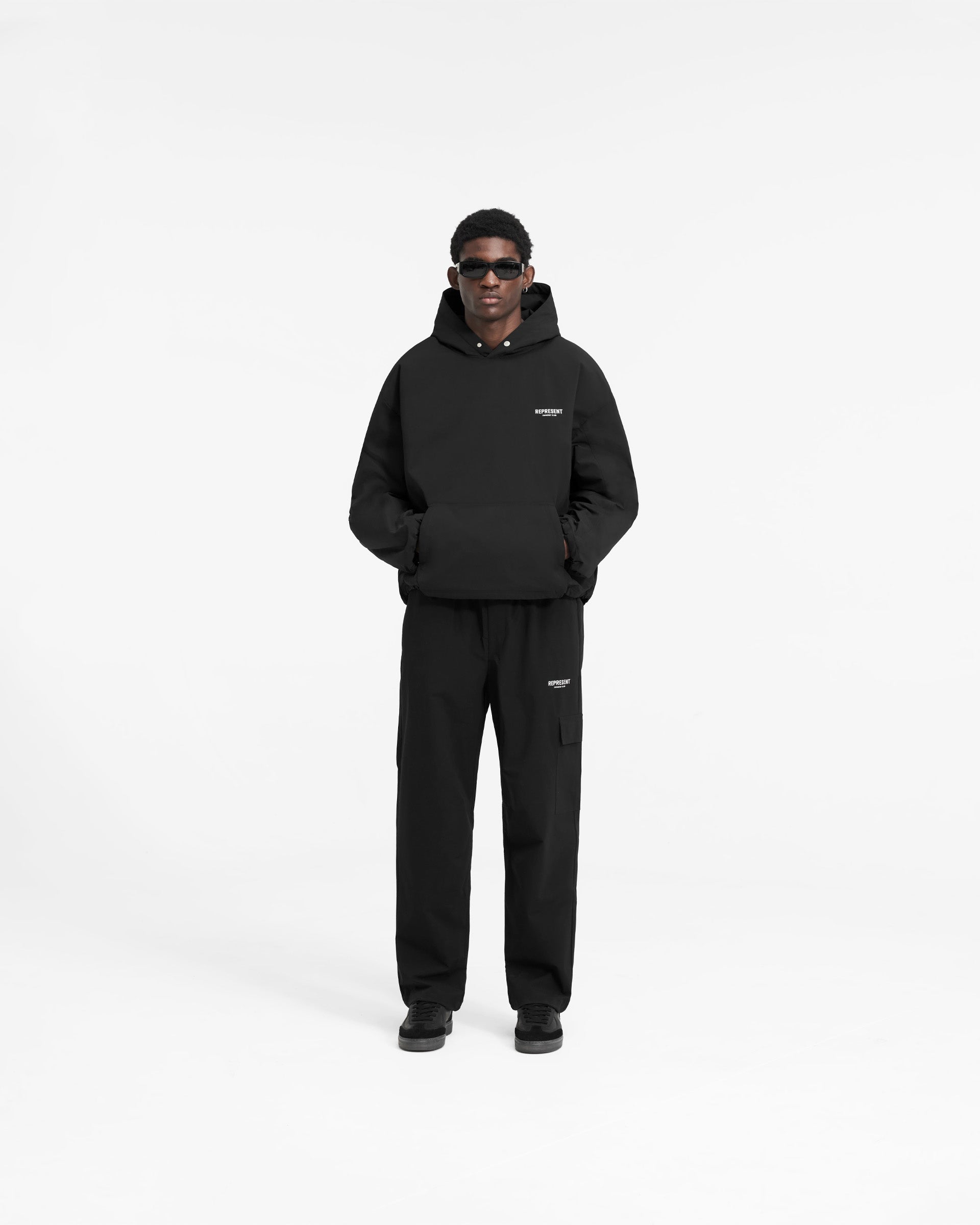 Represent Owners Club Hooded Pullover Jacket - Black | Streetwear Fashion Hoodie for Men & Women | Perfect for Casual Outfits, Gym Wear and Urban Street Style