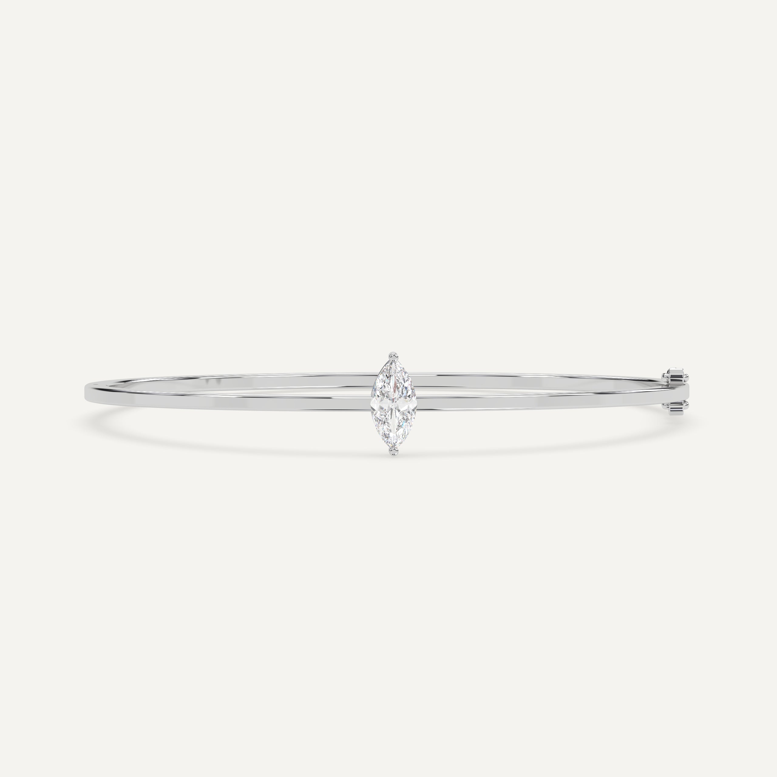 1 Carat Marquise Cut Diamond Solitaire Bangle Bracelet - Elegant Jewelry for Weddings, Anniversaries & Special Occasions