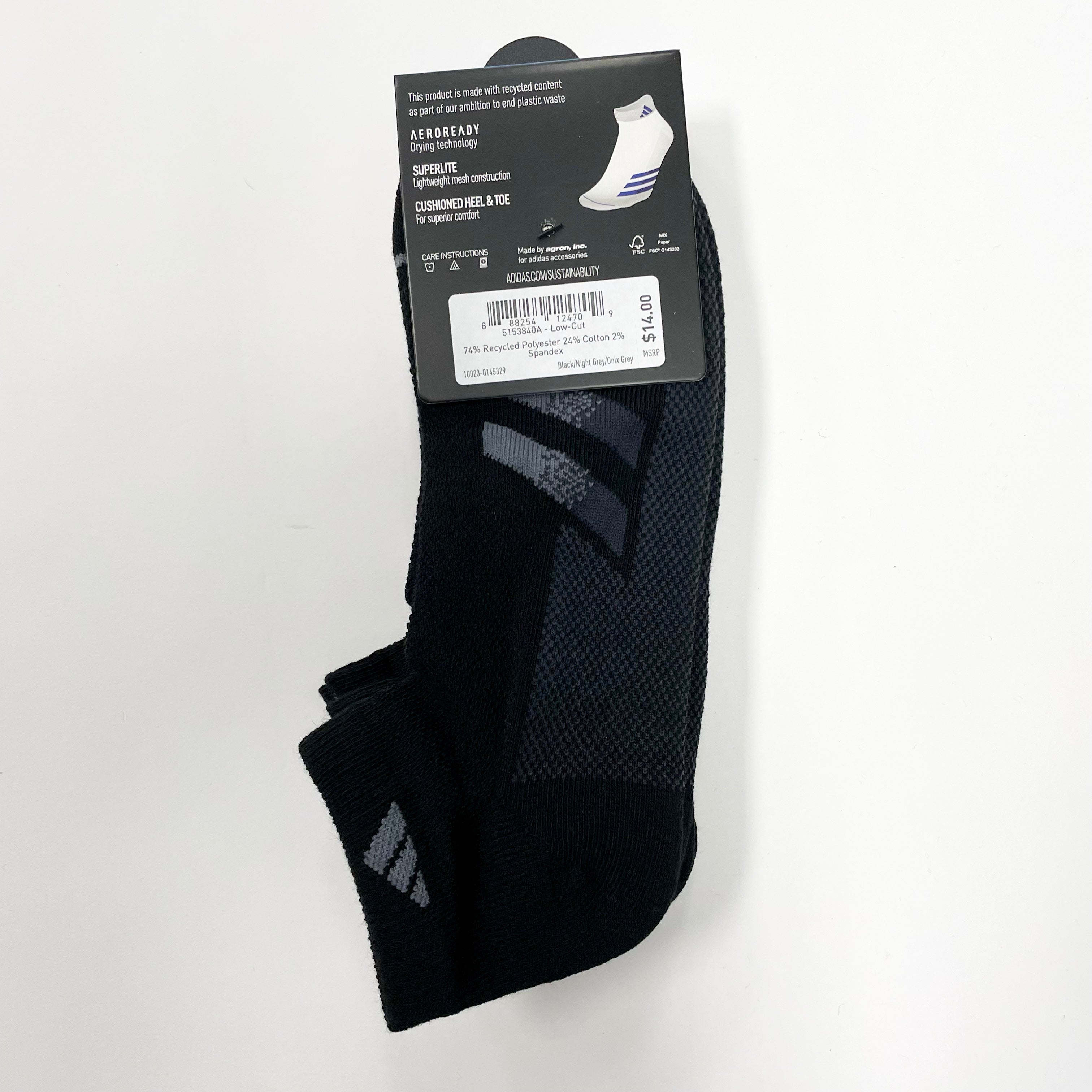 Adidas Men's Superlite Low Cut Socks - 3 Pack for Running, Gym & Everyday Comfort