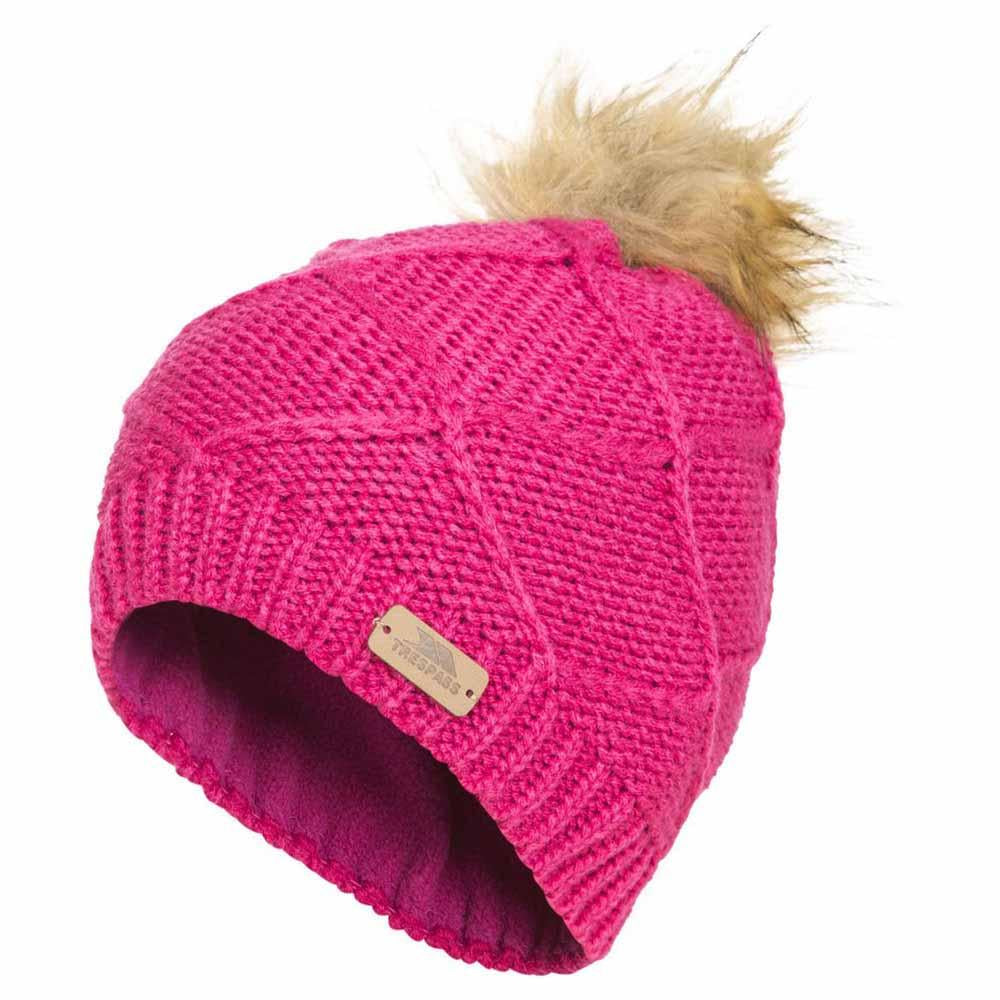 Trespass Tanisha Pink Lady Hat for Girls 8-10 Years - Warm Winter Beanie for Outdoor Activities & School